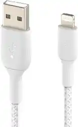 BIG W Belkin Boost Charge Lightning to USB-A Braided Cable 1m- White offer