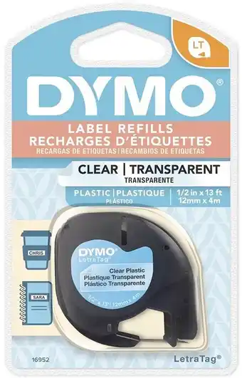 BIG W Dymo LetraTag 2-Pack Labeller Clear Plastic Tape offer