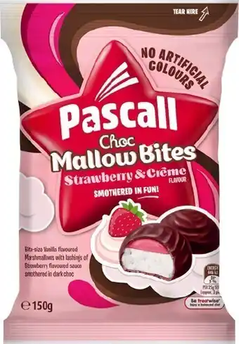 BIG W Pascall Choc Marshmallow Bites Salted Caramel Lollies 150g offer