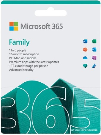 Officeworks Microsoft 365 Family - 12 Month Card offer