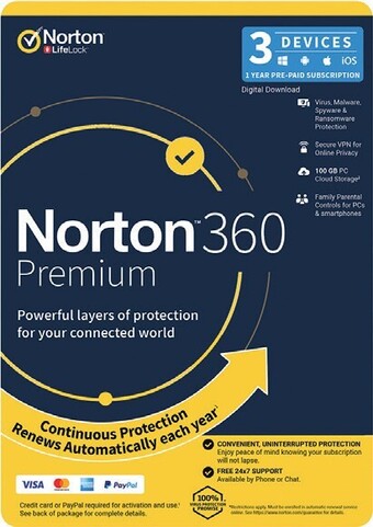 Norton 360 Premium Security – 3 Devices (1 Year Subscription)