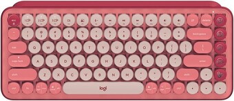 Officeworks Logitech Pop Keys Wireless Keyboard - Heartbreaker Rose offer