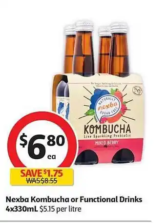 Coles Nexba Kombucha Or Functional Drinks offer