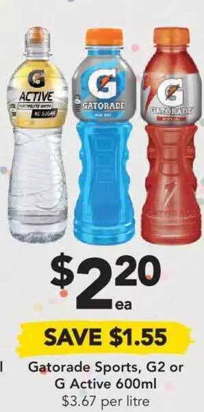 Drakes Gatorade Sports G2 Or G Active offer