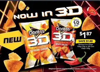 Drakes Doritos Corn Chips Or 3d Corn Chips offer