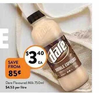 Foodworks Dare Flavoured Milk 750ml offer