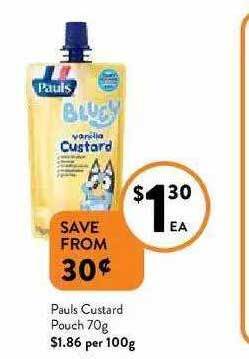 Foodworks Pauls Custard Pouch 70g offer