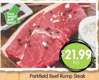 Spudshed Parkfield Beef Rump Steak offer