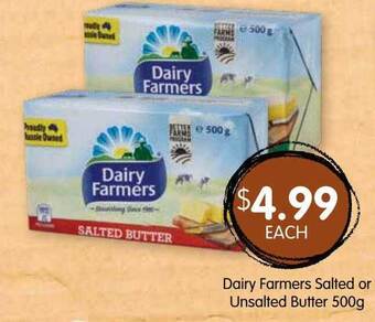 Spudshed Dairy Farmers Salted Or Unsalted Butter 500g offer