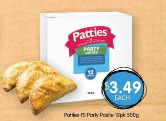 Spudshed Patties FS Party Pastie 12pk 500g offer