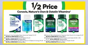 Woolworths Cenovis, Nature's Own & Ostelin Vitamins offer