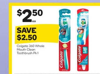 Woolworths Colgate 360 Whole Mouth Clean Toothbrush offer