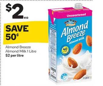 Woolworths Almond Breeze Almond Milk 1 Litre offer