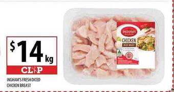Ingham's Fresh Diced Chicken Breast