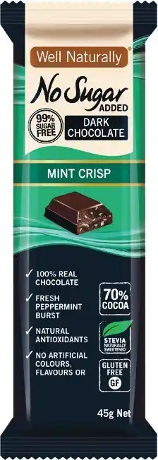 Woolworths Well Naturally No Sugar Added Chocolate 45g u2013 From the Health Food Aisle offer