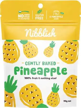 Woolworths Nibblish Gently Baked Pineapple or Strawberry 80-90g offer