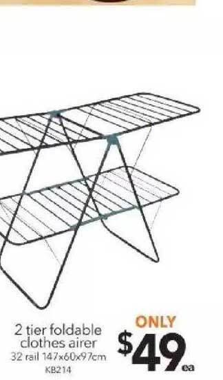 Cheap as Chips 2 Tier Foldable Clothes Airer offer