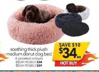 Cheap as Chips Soothing Thick Plush Medium Donut Dog Bed offer