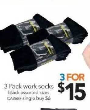 Cheap as Chips 3 Pack Work Socks offer