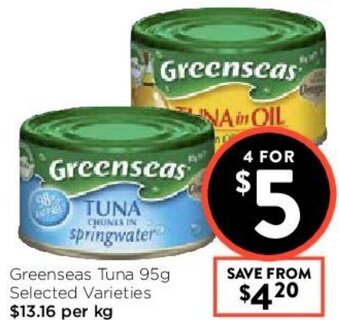 Foodworks Greenseas Tuna 95g offer