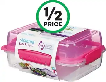 Woolworths Sistema To Go Lunch Stack Rectangle 1.8 Litre offer