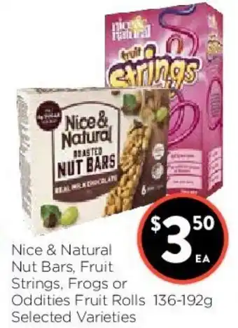 Foodworks Nice & Natural Nut Bars,Fruit Strings,Frogs 136-192g offer