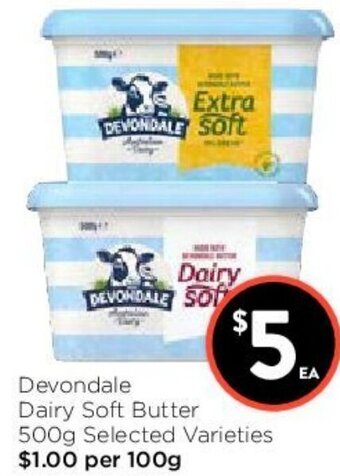 Foodworks Devondale Dairy Soft Butter 500g offer