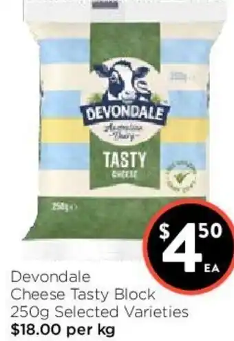 Foodworks Devondale Cheese Tasty Block 250g offer