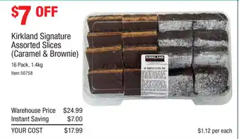 Costco Kirkland Signature Assorted Slices (Caramel & Brownie) 16 pack, 1.4kg offer