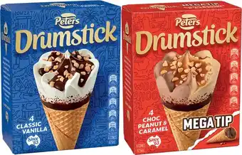 Woolworths Peters Drumsticks 475-490ml Pk 4/6 u2013 Excludes Drumstick Vegan 475ml offer