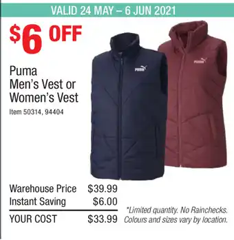 Puma Men's Vest or Women's Vest