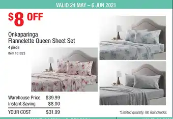 Costco Onkaparinga Flannelette Queen Sheet Set 4 Piece offer