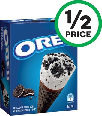Woolworths Oreo Sticks, Cookies or Cones 440-475ml Pk 4 offer