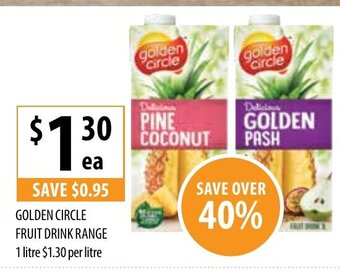 Supabarn Golden Circle Fruit Drink Range 1 litre offer