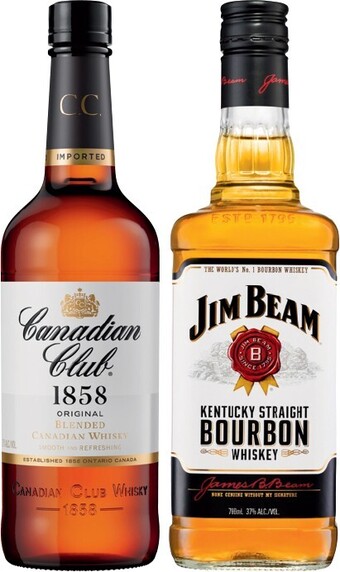 IGA Canadian Club Whisky or Jim Beam White Label Bourbon 700mL offer