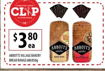 Supabarn Abbotts Village Bakery Bread Range 680/850g offer