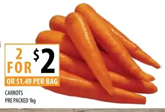Supabarn Carrots Pre Packed 1kg offer