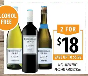 McGuigan Zero Alcohol Range 750mL