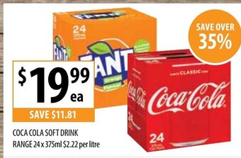 Coca Cola Soft Drink Range 24x375mL