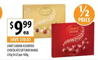 Supabarn Lindt Lindor Assorted Choclate Gift Box Range 235g offer
