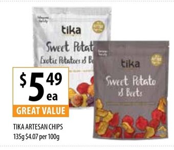 Supabarn Tika Artesan Chips 135g offer