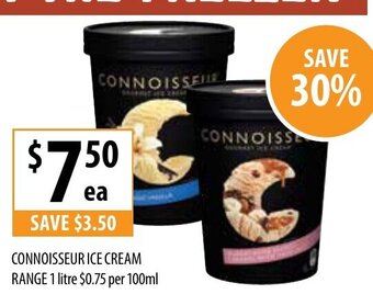 Supabarn Connoisseur Ice Cream Range 1 Litre offer