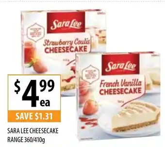 Supabarn Sara Lee Cheesecake Range 360/410g offer