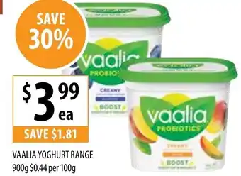 Supabarn Vaalia Yoghurt Range 900g offer