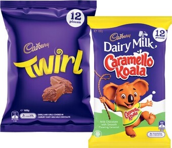 Coles Cadbury Sharepack 144g-180g offer