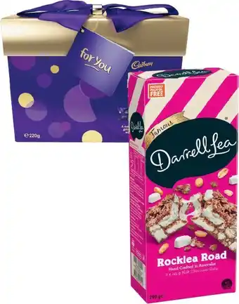 Coles Cadbury Gift Box 220g, Darrell Lea Soft Centre Gift Box 255g or Darrell Lea Rocklea Road Gift Box 290g offer
