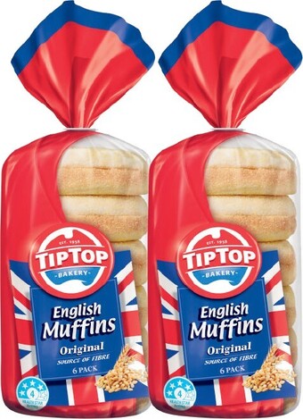 Coles Tip Top English Muffins 6 Pack offer