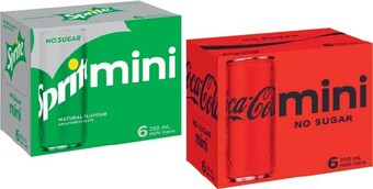 Coles Coca-Cola, Fanta or Sprite Mini Soft Drink 6x250mL offer