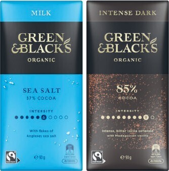 Coles Green & Black’s Organic Block Chocolate 90g offer
