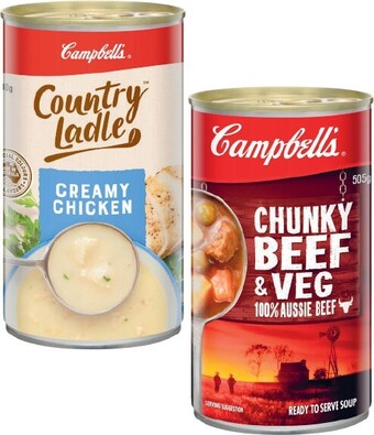 Coles Campbell’s Country Ladle or Chunky Soup 495g-505g offer